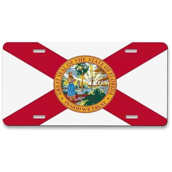 License Plate State of Florida Flag License Plates for Front of Car 6X12 Inch - Picture 1 of 5